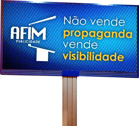 Painel com a logo da AFIM Publicidade